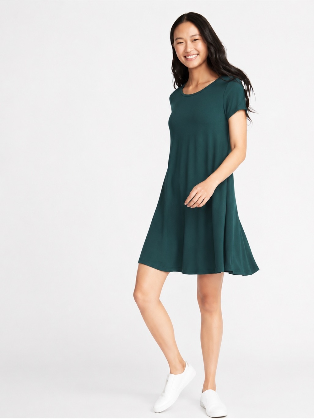 Forever 21 Green Open Back Swing Dress Size Small